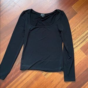 Square neck long sleeve top
